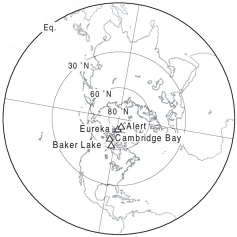 A Map Showing The Locations Of The Four High Latitude Stations