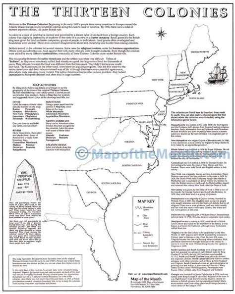 Thirteen 13 Colonies Map Maps For The Classroom