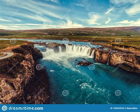 The Godafoss Waterfall In North Iceland Stock Image Image Of Beauty
