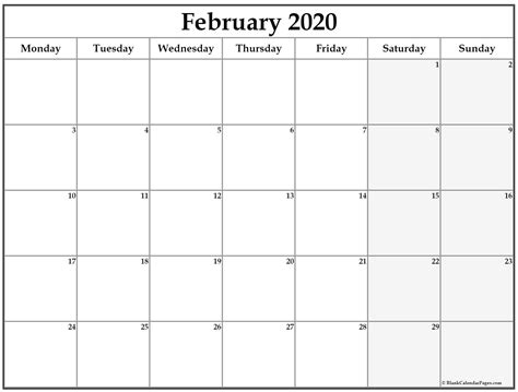 Calendar 2020 Monday Sunday Calendar Printables Calendar Template