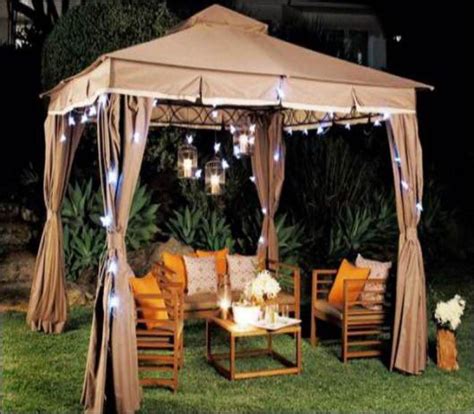 Turning your gazebo into a garden screen house. Living Home Outdoors 10x12 Gazebo with Solar Lights ...