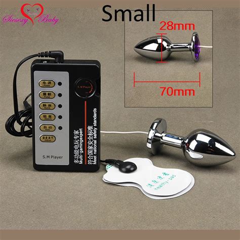 Small Size Anal Plug Body Sticker Electric Shock Host And Cable Electro