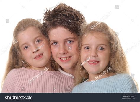 Brother With Twin Sisters Headshot Stock Photo 6503041 Shutterstock