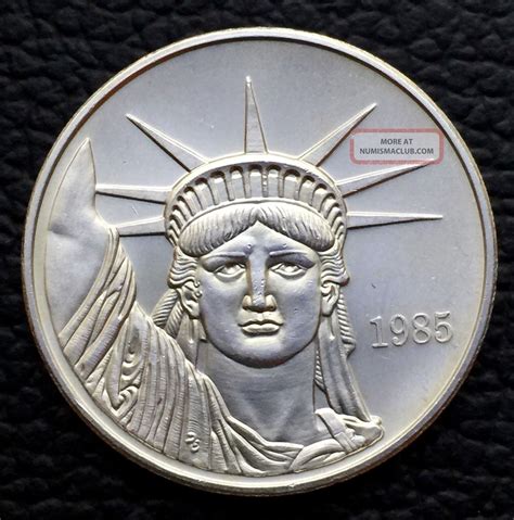 1985 Vintage Statue Of Liberty 1 Troy Oz 999 Fine Silver Coin R39