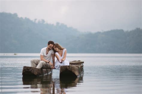 Romantic Couple In Boat On Lake By Stocksy Contributor Alexander Grabchilev Stocksy