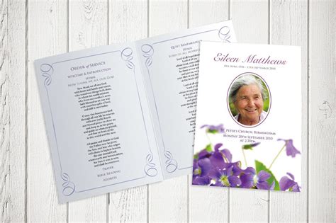 The ‘violets Funeral Order Of Service Design Is From The Floral Range