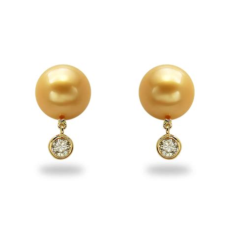 Tara Pearls Dancing Diamond 10x11mm Golden South Sea Cultured Pearl