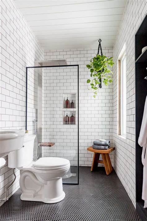 Black & white combines elements of artificial life and strategy. Black and White Industrial Bathroom | Small bathroom ...