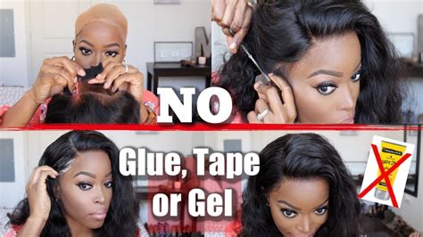 how to easily apply a glueless lace frontal wig no glue no gel ft wowafrican black friday