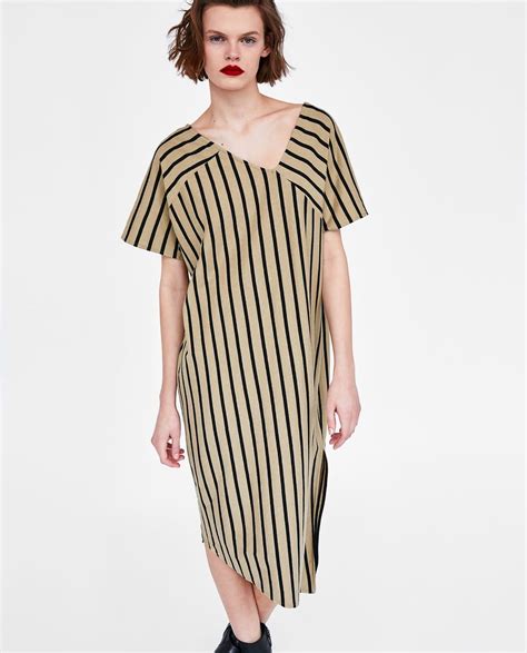 Image 2 Of Asymmetric Striped Dress From Zara Dresses Striped Dress