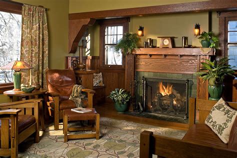 Traditional bungalow interiors are all about earth tones, so choose shades that are inspired by nature to give your home a warm, earthy look. Interior Color Palettes for Arts & Crafts Homes | Craftsman living rooms, Craftsman decor ...