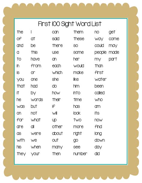 Sight Words Useful List Of 160 Kindergarten Sight Words Sight Words