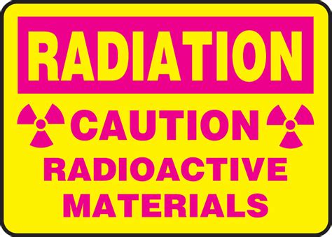 Caution Radioactive Materials Radiation Safety Sign Mrad910