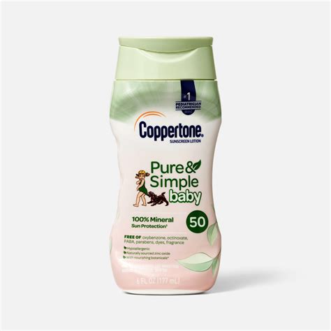 Coppertone Pure And Simple Baby Sunscreen Lotion Spf 50 6 Oz