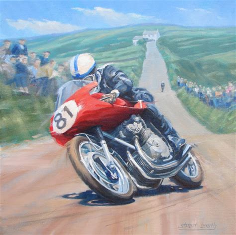 John Surtees Motorcycle Racing Art Print Of The Mv Agusta 5004 During