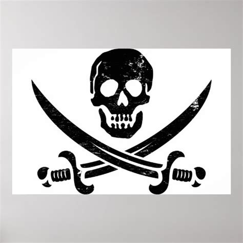 John Rackham Calico Jack Pirate Flag Jolly Roger Poster