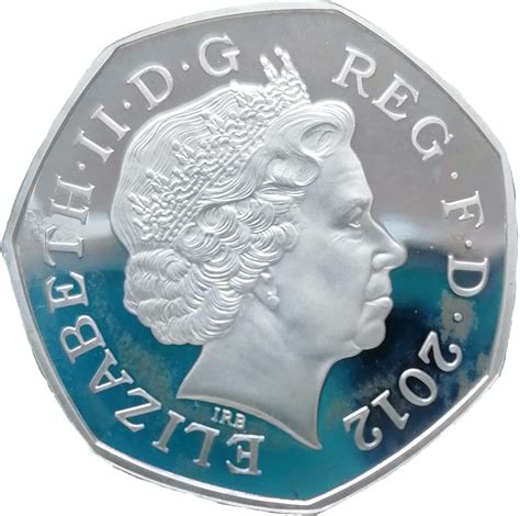 50 Pence Elizabeth Ii 4th Portrait Royal Shield Silver Proof