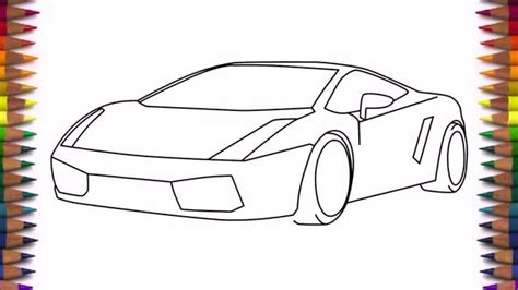 How To Draw A Car Lamborghini Gallardo Easy Step By Step For Kids And
