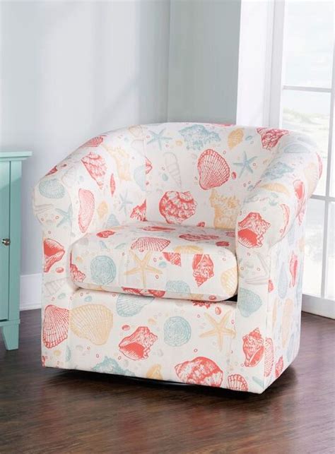Coastal Upholstered Chairs In Beachy And Nautical Fabrics In 2020
