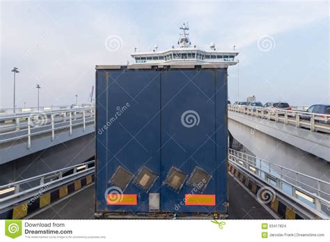 Embarkations Trucks And Cars On The Ferry Editorial Stock Image Image