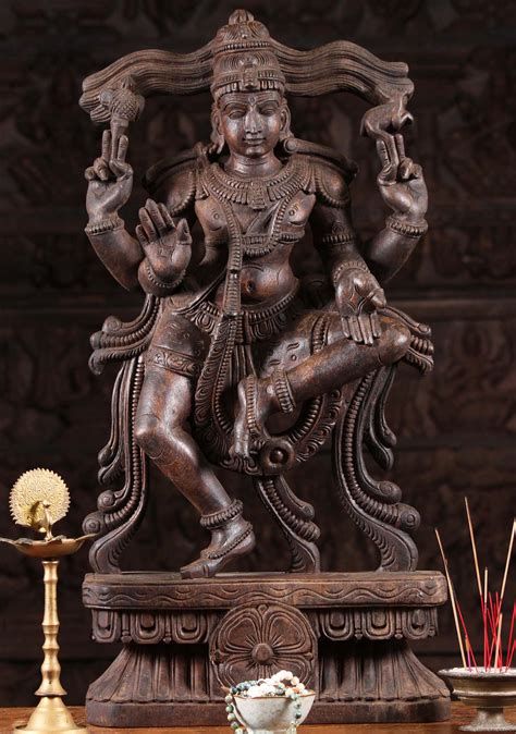 Sold Wood Dancing Hindu God Shiva Statue 30 98w10ah Hindu Gods