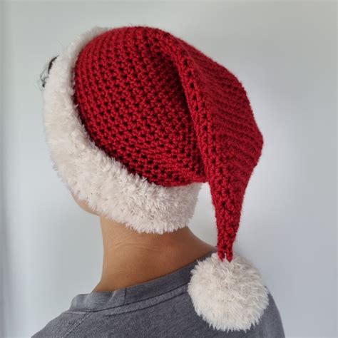 Make Yourself An Adult Crocheted Santa Hat Free Pattern Bee Stitchd