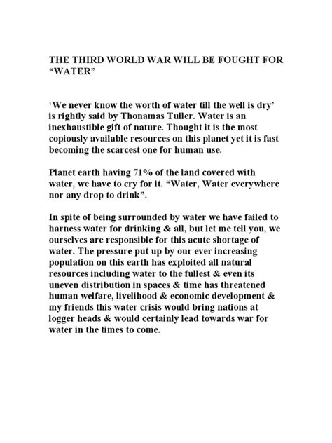 The Third World War Will Be Fought For Pdf Water Resources Earth