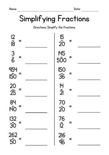 Simplifying Proper And Improper Fractions Teaching Resources