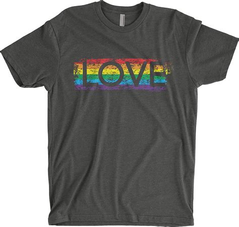 Threadrock Men S Gay Pride Rainbow Love T Shirt Grey S Amazon Co