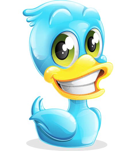 A Cartoon Blue Bird With Big Eyes