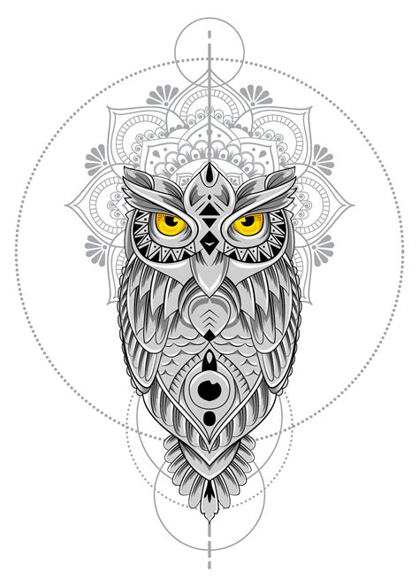 Owl Line Art By Jipau 160023 Designhill Owl Tattoo Design Geometric Owl Tattoo Owl Tattoo