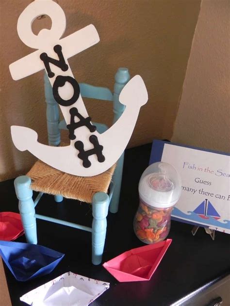 Baby showers are always so much fun to throw. ahoy its a boy | CatchMyParty.com | 1000 in 2020 | Nautical baby shower boy, Boy baby shower ...