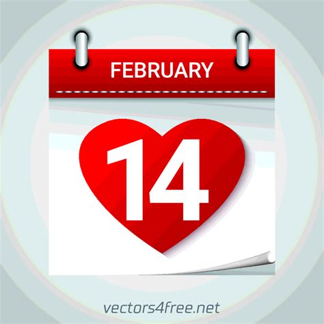Free Vector Valentines Day February 14 Calendar Icon Freevectors