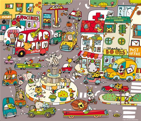 Busy Town Puzzle — Maria Neradova Illustration