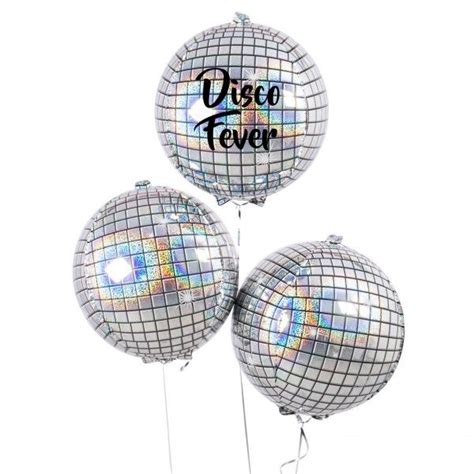 Personalised Disco Ball Inflated Foil Bunch Balloons Disco Ball