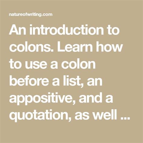 An Introduction To Colons Learn How To Use A Colon Before A List An