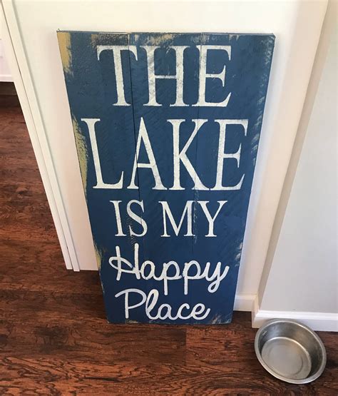 The Lake Wooden Sign Etsy