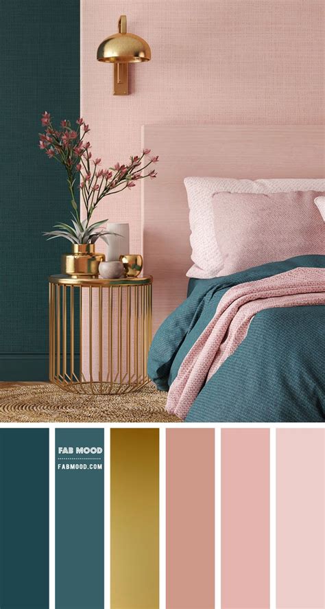Peach And Teal Bedroom With Gold Accessories Salmon Pink Bedroom