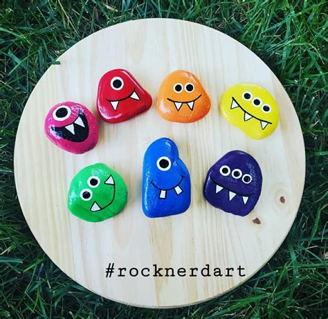 Painted Color Monster Rocks Etsy