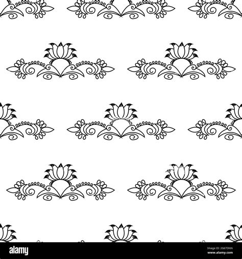 Abstract Floral Design Concept Of Indian Folk Art Isolated On White