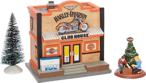 Department 56 Harley Davidson Village Clubhouse Lit House