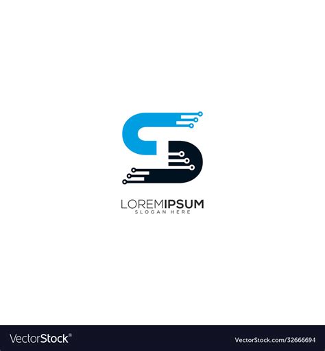 Letter S Technology Logo Design Royalty Free Vector Image