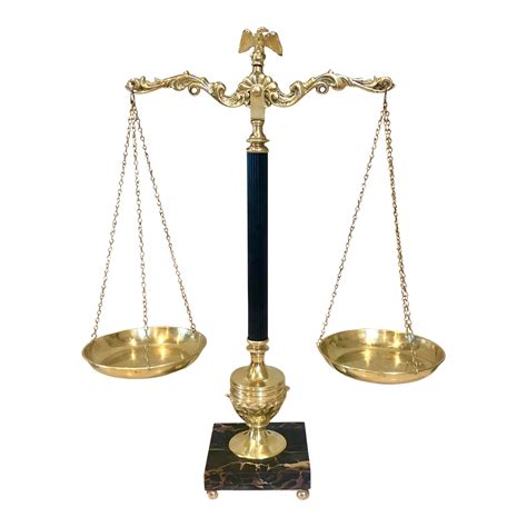 Mid 20th Century Vintage Brass Eagle Balance Scales Of Justice Chairish