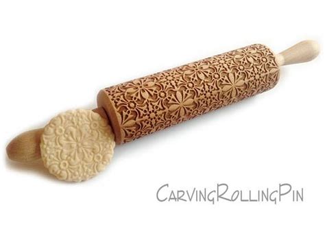 Arabesque 1 Laser Engraved Rolling Pin Wooden Embossing Etsy