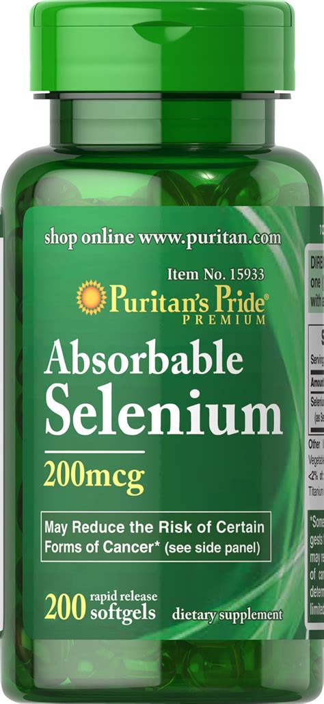 Absorbable Selenium 200 Mcg 200 Softgels Selenium Supplements