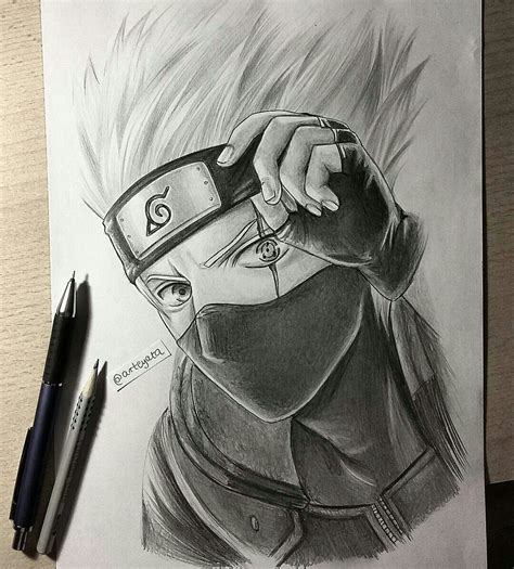 My Drawing Of Kakashi Hatake Naruto Pinterest Dessin Dessin