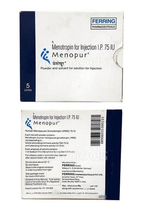Menotropin Menopur Menotrophin 75 Iu Injection Packaging Size Vial At Rs 300piece In Pune