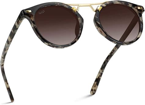 Wearme Pro Polarized Round Vintage Retro Mirrored Lens Women Metal Frame Sunglasses Beige