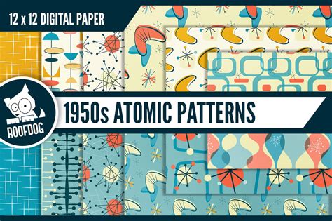1950s Atomic Patterns Graphic Patterns Creative Market