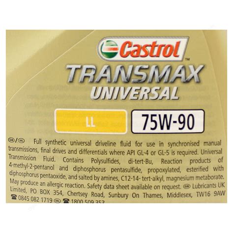 Castrol Transmax Universal Ll 75w 90 75w90 Transmission Fluid 1 Litre